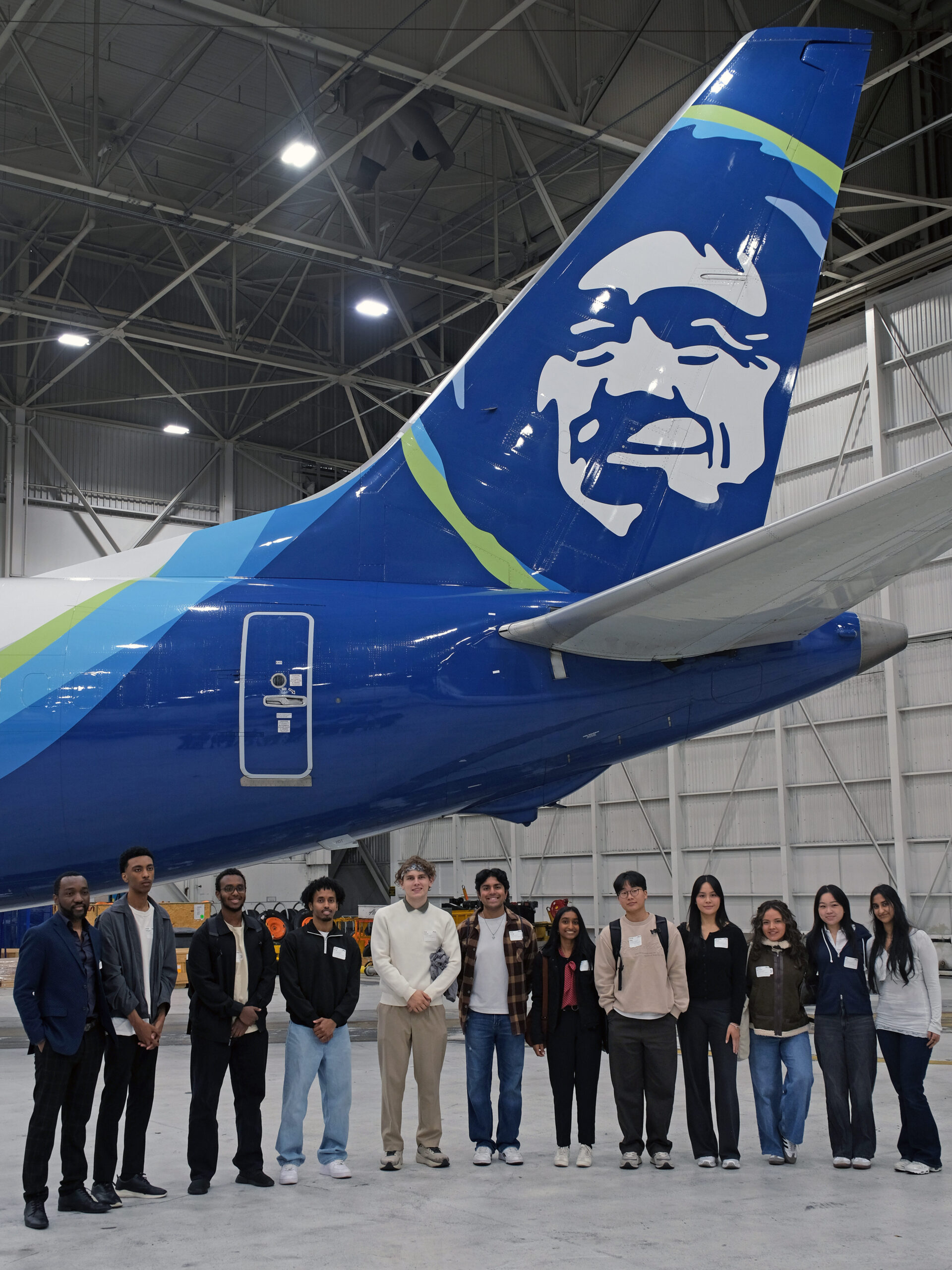 2025 Alaska Airlines hangar tour with Opportunity Scholars